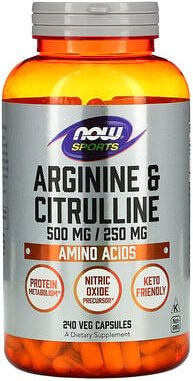 NOW Foods, Sports, Arginin und Citrullin, 240 pflanzliche Kapseln