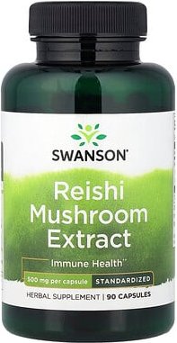 Swanson, Reishi-Pilz-Extrakt, standardisiert, 500 mg, 90 Kapseln