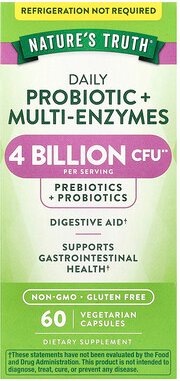 Thumbnail - Nature's Truth, Daily Probiotic + Multi-Enzymes, tägliches Probiotikum und Multienzyme, 60 pflanzliche Kapseln