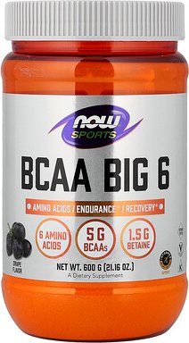NOW Foods, Sports, BCAA Big 6, Traube, 600 g (21,16 oz.)
