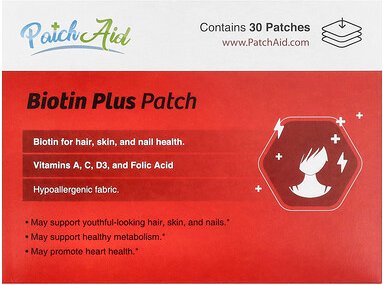 PatchAid, Biotin Plus Patch, Biotin-Pflaster, 30 Pflaster