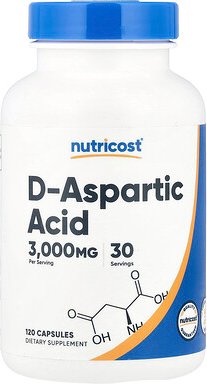 Nutricost, D-Aspartic Acid, D-Asparaginsäure, 120 Kapseln (750 mg pro Kapsel)