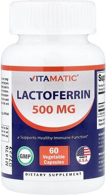 Vitamatic, Lactoferrin, 500 mg, 60 pflanzliche Kapseln
