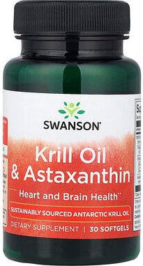 Swanson, Krill Oil & Astaxanthin, Krillöl und Astaxanthin, 30 Weichkapseln
