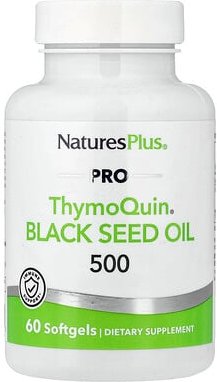 NaturesPlus, Pro ThymoQuin® Black Seed Oil 500, Schwarzkümmelöl 500, 60 Weichkapseln (500 mg pro Weichkapsel)