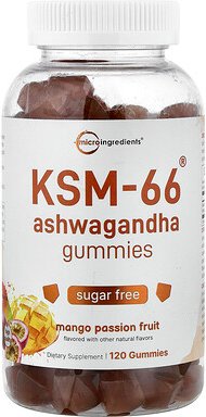 Micro Ingredients, KSM-66® Ashwagandha Gummies, Ashwagandha-Fruchtgummis, Mango-Passionsfrucht, 120 Fruchtgummis