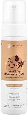 Kin+Kind, Soothing Waterless Bath, beruhigendes wasserloses Bad, Reinigungsschaum für Hunde, Mandel + Vanille, 236 ml (8...