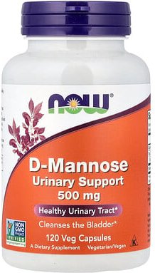 NOW Foods, D-Mannose, 500 mg, 120 pflanzliche Kapseln