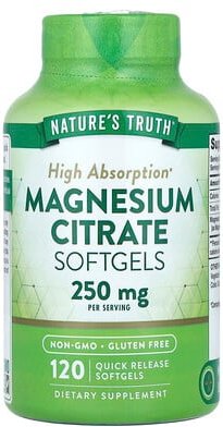 Nature's Truth, Magnesiumcitrat, 120 Weichkapseln mit schneller Freisetzung (125 mg pro Weichkapsel)