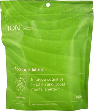 ION Intelligence of Nature, Focused Mind, Matcha, 20er-Pack, je 3,8 g (0,13 oz.).