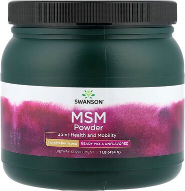 Swanson, MSM Powder, MSM-Pulver, fertig gemischt und geschmacksneutral, 454 g (1 lb.)
