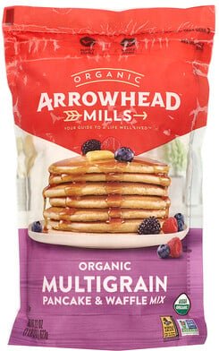 Arrowhead Mills, Organic Multigrain Pancake & Waffle Mix, Bio-Mehrkornpfannkuchen- und Waffelmischung, 623 g (22 oz.)