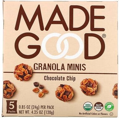 MadeGood, Granola Minis, Chocolate Chip, 5 Päckchen, je 24 g (0,85 oz.)