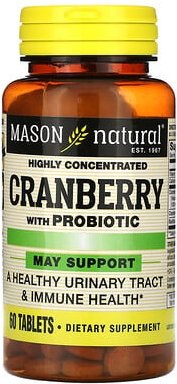 Thumbnail - Mason Natural, Hochkonzentrierte Preiselbeere mit Probiotika, 60 Tabletten