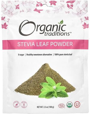Organic Traditions, Stevia Leaf Powder, Steviablattpulver, 100 g (3,5 oz.)