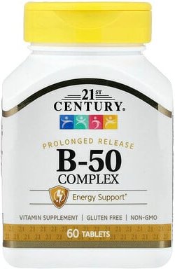 21st Century, B-50 Complex, B-50-Komplex, verlängerte Freisetzung, 60 Tabletten