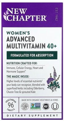 New Chapter, Advanced Multivitamin für Frauen über 40, 96 vegetarische Tabletten