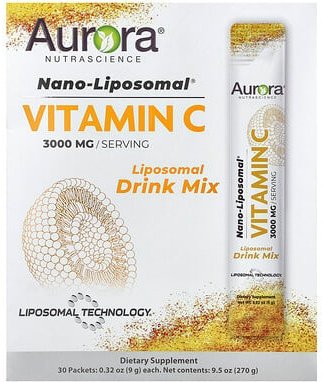 Aurora Nutrascience, Nano-Liposomal® Vitamin C, liposomales Vitamin C, 30 Päckchen, je 9 g (0,32 oz.).