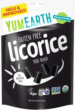 YumEarth, Gluten Free Licorice, glutenfreies Lakritz, schwarz, 142 g (5 oz.)