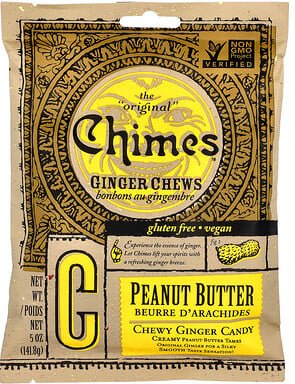 Chimes, Ginger Chews, Kau-Snack mit Ingwer, Erdnussbutter, 141,8 g (5 oz.)