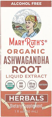 Thumbnail - MaryRuth's, Organic Ashwagandha Root Liquid Extract, flüssiger Bio-Ashwagandha-Wurzelextrakt, alkoholfrei, 30 ml (1 fl. ...