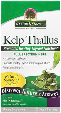 Nature's Answer, Kelp Thallus, Seetang-Thallus, 100 vegetarische Kapseln (250 mg pro Kapsel)