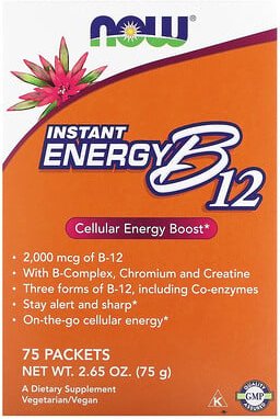 NOW Foods, Instant Energy B12, 2.000 mcg, 75 Päckchen, je 1 g (0,035 oz.)