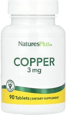 NaturesPlus, Copper, Kupfer, 3 mg, 90 Tabletten