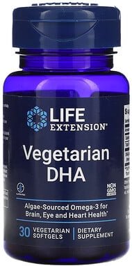 Life Extension, Vegetarian DHA, vegetarisches DHA, 30 vegetarische Weichkapseln (200 mg pro Weichkapsel)