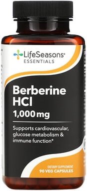Thumbnail - LifeSeasons, Berberine HCl, Berberin HCl, 90 pflanzliche Kapseln (333 mg pro Kapsel)
