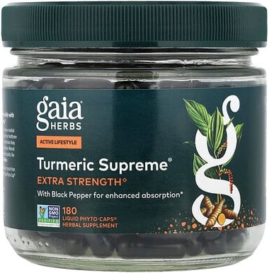 Gaia Herbs, Turmeric Supreme, Turmeric Supreme, 180 vegane, flüssige Phyto-Kapseln