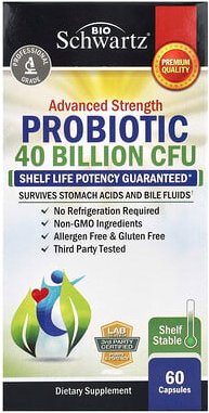 BioSchwartz, Advanced Strength Probiotic, Probiotikum in verbesserter Stärke, 60 Kapseln