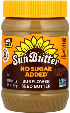 SunButter, Sunflower Seed Butter, Sonnenblumenkernbutter, ohne Zuckerzusatz, 454 g (16 oz.)