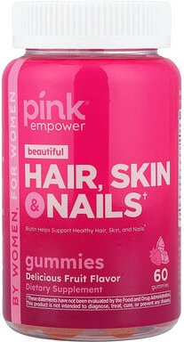Pink, Beautiful, Haare, Haut und Nägel + Kollagen, natürlicher Erdbeergeschmack, 60 Fruchtgummis