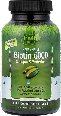 Irwin Naturals, Biotin-6000, 60 flüssige Weichkapseln