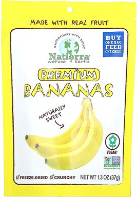 Thumbnail - Natierra, Gefriergetrocknete Premium-Bananen, 1.3 oz (37 g)