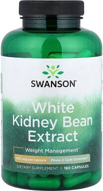 Swanson, White Kidney Bean Extract, Extrakt aus weißen Kidneybohnen, 180 Kapseln (500 mg pro Kapsel)