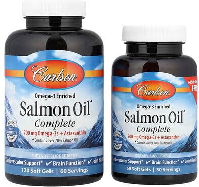 Carlson, Salmon Oil Complete, Lachsöl komplett, 180 Weichkapseln