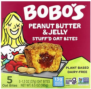 Bobo's Oat Bars, Gefüllte Haferbissen, Erdnussbutter und Gelee, 5 Bites, je 37 g (1.3 oz.)