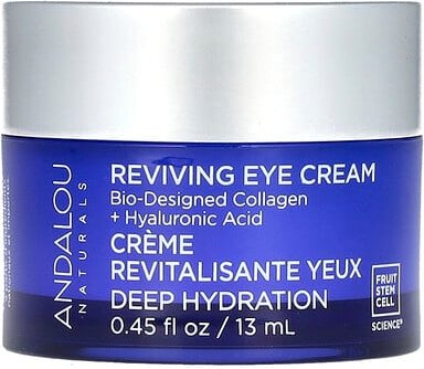Andalou Naturals, Reviving Eye Cream, Bio-Designed Collagen + Hyaluronic Acid, belebende Augencreme, biotechnologisch en...