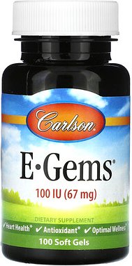Carlson, E-Gems, 67 mg (100 IU), 100 Weichkapseln