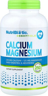 NutriBiotic, Essentials, Calcium und Magnesium, 250 Kapseln