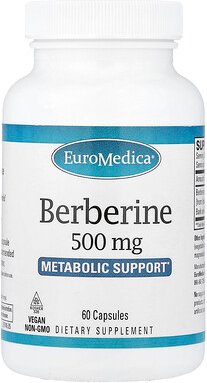 EuroMedica, Berberine, Berberin, 500 mg, 60 Kapseln