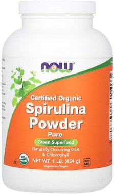 NOW Foods, Zertifiziertes Bio-Spirulinapuder, Orangengeschmack, 1 lb (454 g)