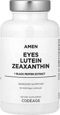 Codeage, Amen, Augen, Lutein, Zeaxanthin + Schwarzer-Pfeffer-Extrakt, 90 pflanzliche Kapseln