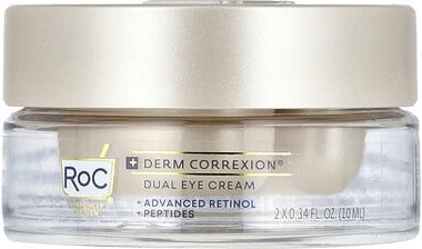 Thumbnail - RoC, Derm Correxion®, Dual-Augencreme, fortschrittliches Retinol und Peptide, ohne Duftstoffe, je 10 ml (0,34 fl. oz.).