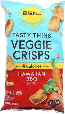 BIENA, Tasty Thins™ Veggie Crisps, Hawaiian BBQ, 4 oz (113 g)