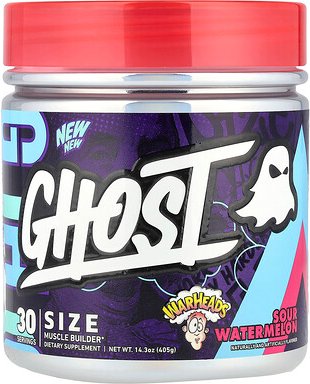 Ghost, Size, Muscle Builder, Warheads® Saure Wassermelone, Muskelaufbau, 405 g (14,3 oz.)