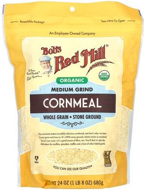 Bob's Red Mill, Organic Medium Grind Cornmeal, Bio-Maismehl mit mittlerem Mahlgrad, Vollkorn, 680 g (24 oz.)