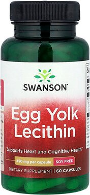 Swanson, Egg Yolk Lecithin, Eigelb-Lecithin, 450 mg, 60 Kapseln